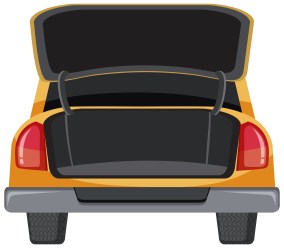 A car boot on white background